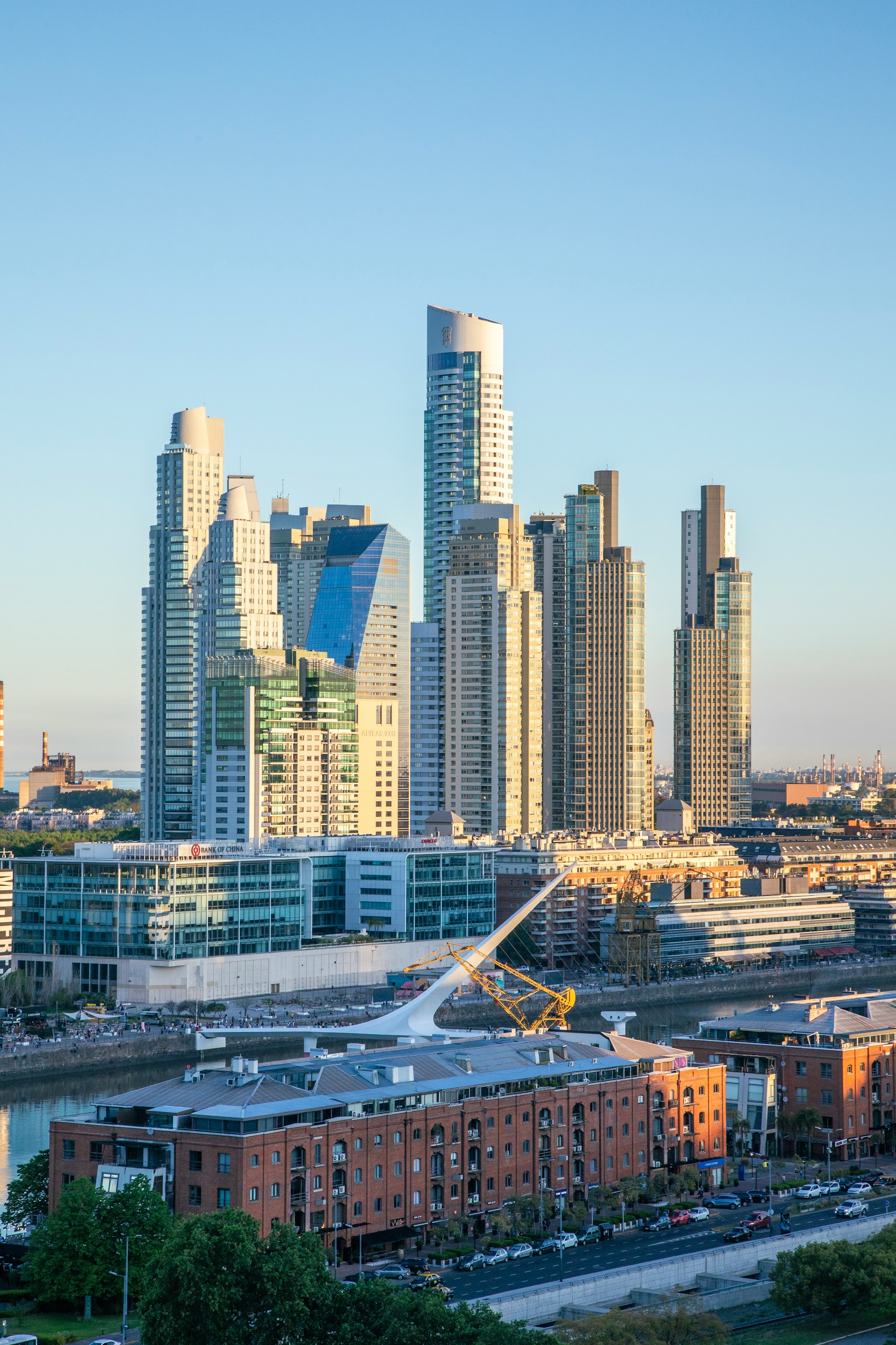 Buenos Aires residential towers at sunset